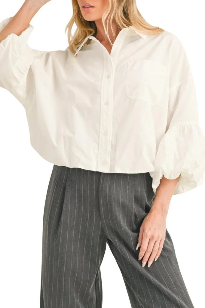 &Merci &Merci - Button Down Bubble Sleeve Top 1