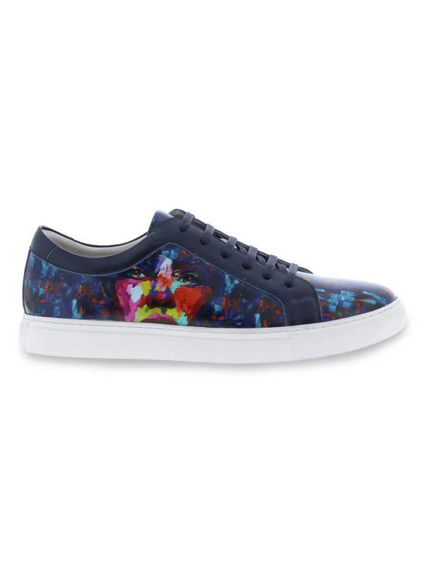 Robert Graham Greatwhite Paint Leather Sneakers 1