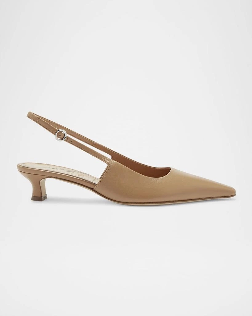 AEYDE Catrina Leather Kitten-Heel Slingback Pumps 1