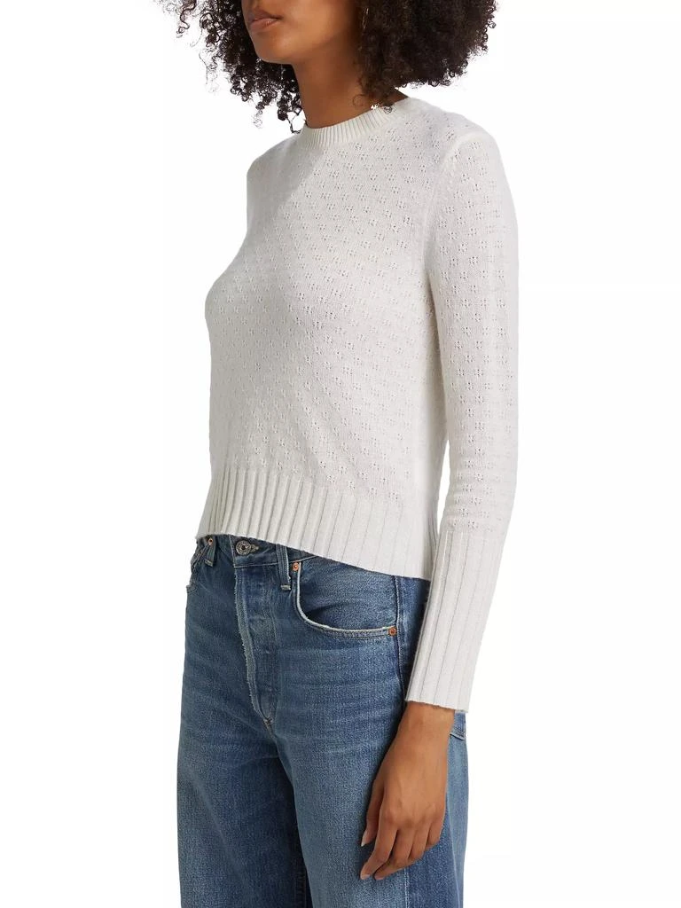 Guest in Residence Shrunken Pointelle Cashmere Crewneck Sweater 4