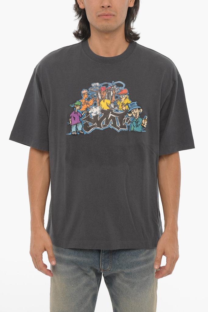 Off-White Off-White SEASONAL Crew-neck T-Shirt with Graffiti Print