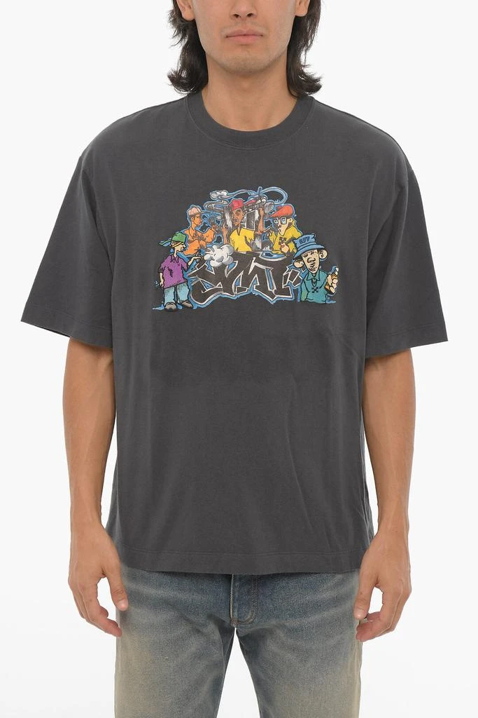 Off-White Off-White SEASONAL Crew-neck T-Shirt with Graffiti Print 1