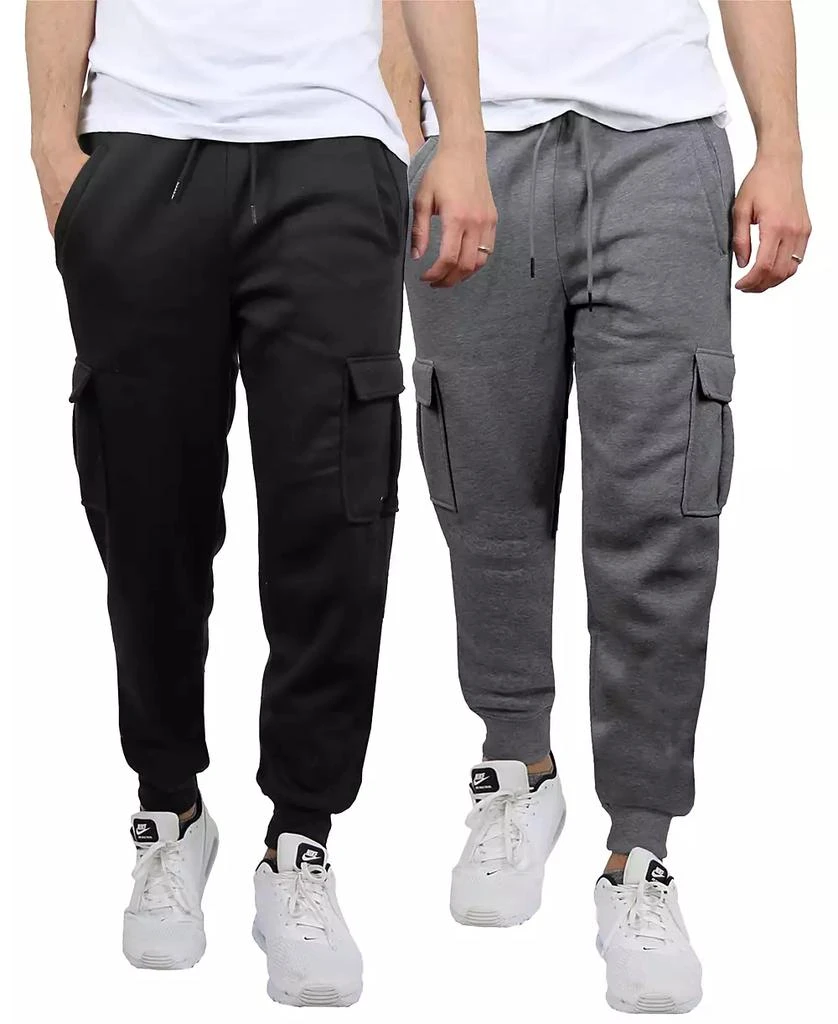 Blue Ice Men's Heavyweight Fleece-Lined Cargo Jogger Sweatpants, Pack of 2 1