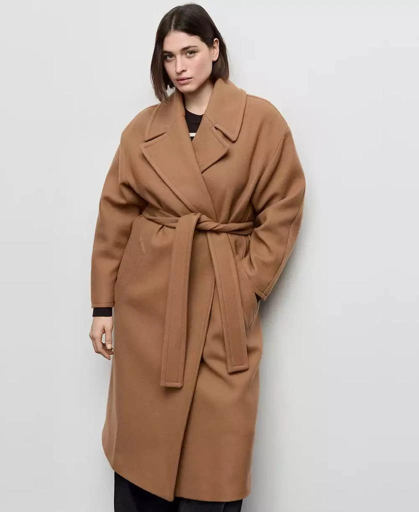 Mango Women
s Belted Manteco Wool Coat
