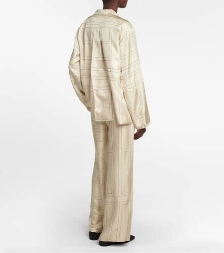 Totême Logo-embroidered silk shirt 3