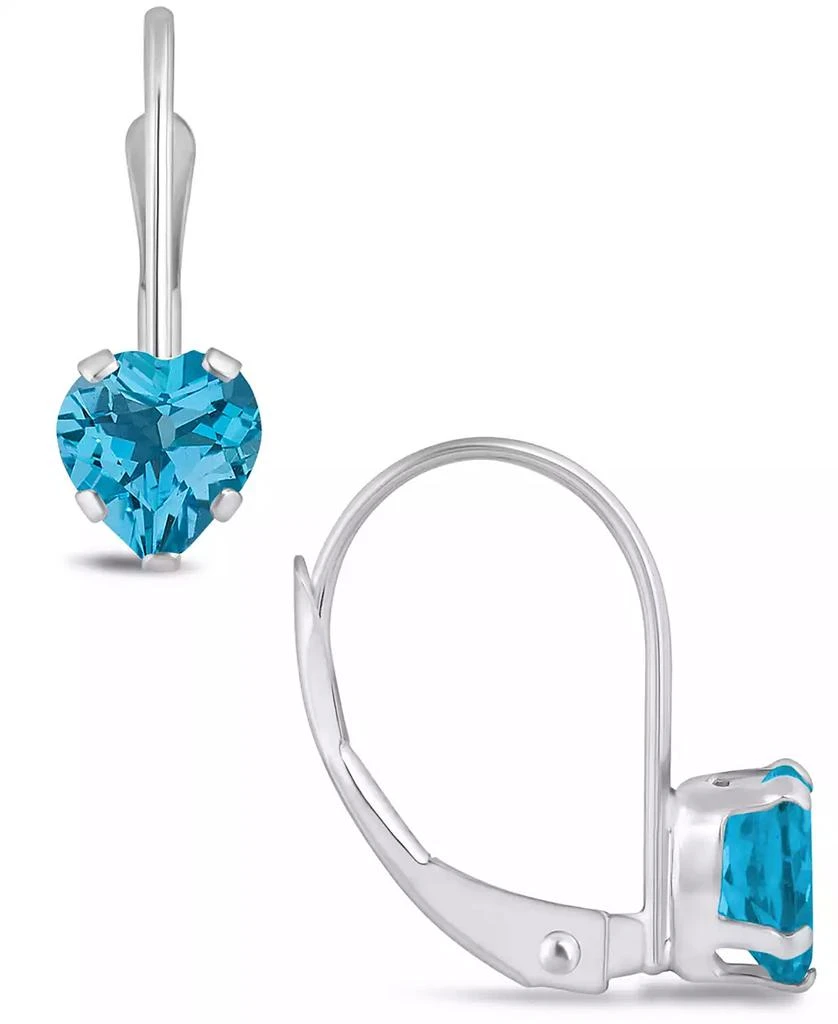 Macy
s Gemstone Leverback Earrings in 10K White Gold