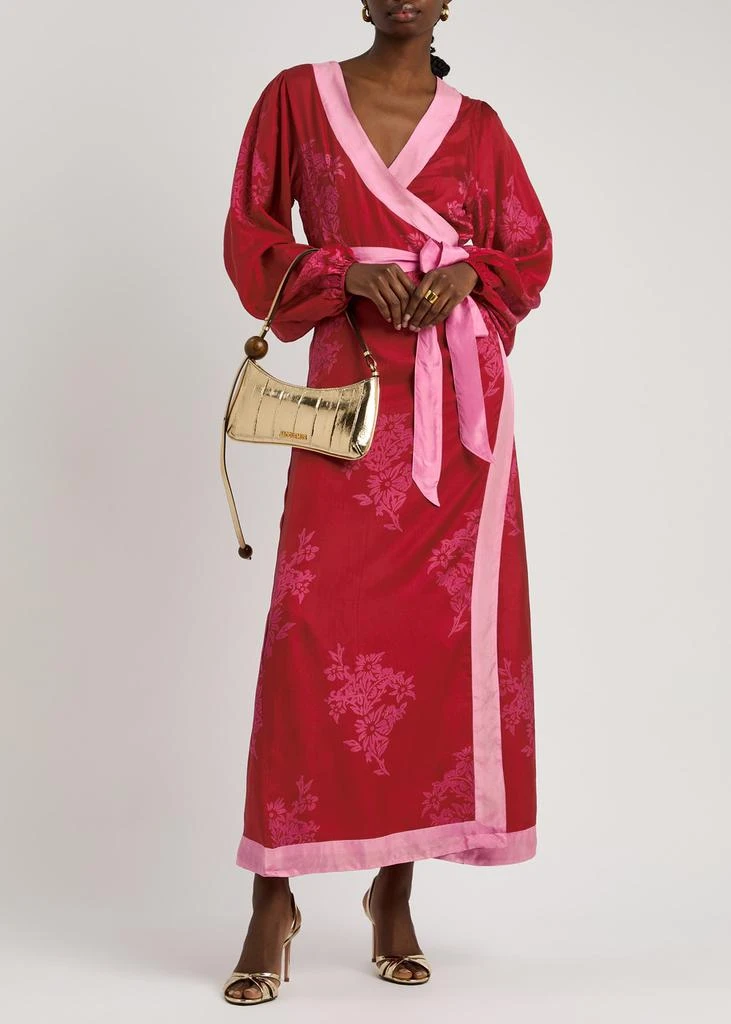 Hannah Artwear Luna floral-print silk midi wrap dress 4