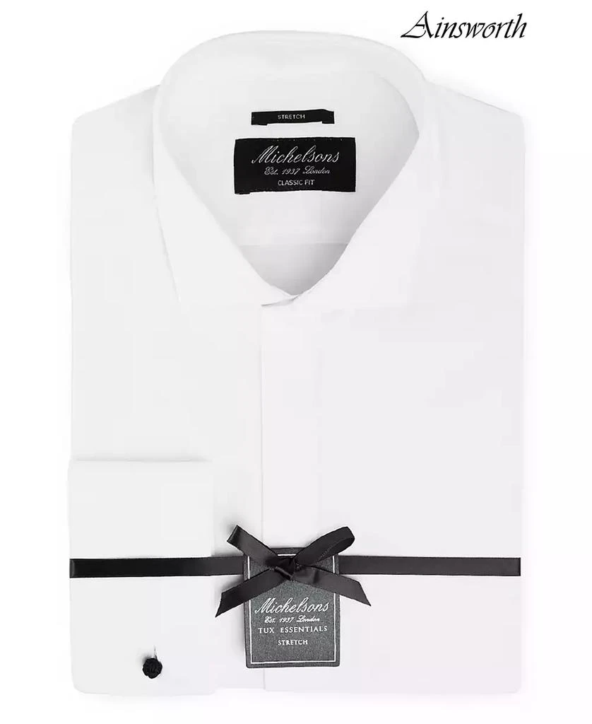 MICHELSONS OF LONDON Men's Classic/Regular Fit Stretch Solid French Cuff Tuxedo Shirt 1