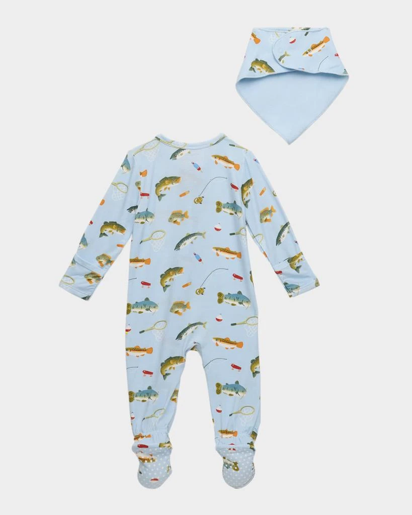 Angel Dear Fishing - 2 Way Zipper Footie w bandana bib 2