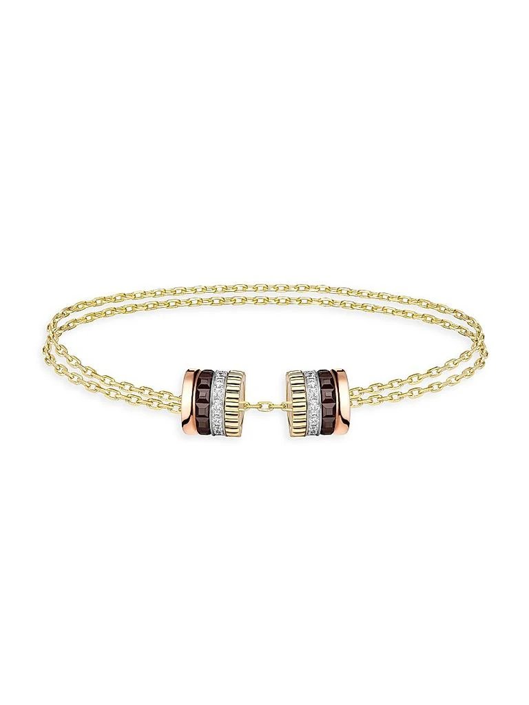 Boucheron Quatre Classique Tri-Tone 18K Gold & 0.24 TCW Diamond Chain Bracelet 3