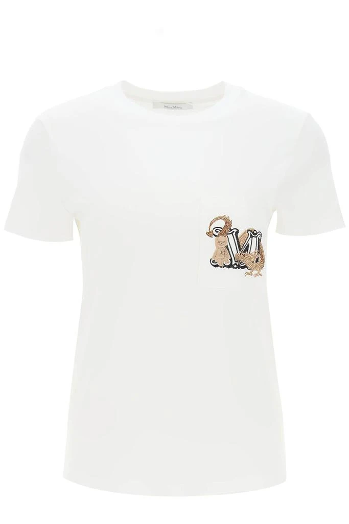 MAX MARA elmo t-shirt with embroidered pocket 1