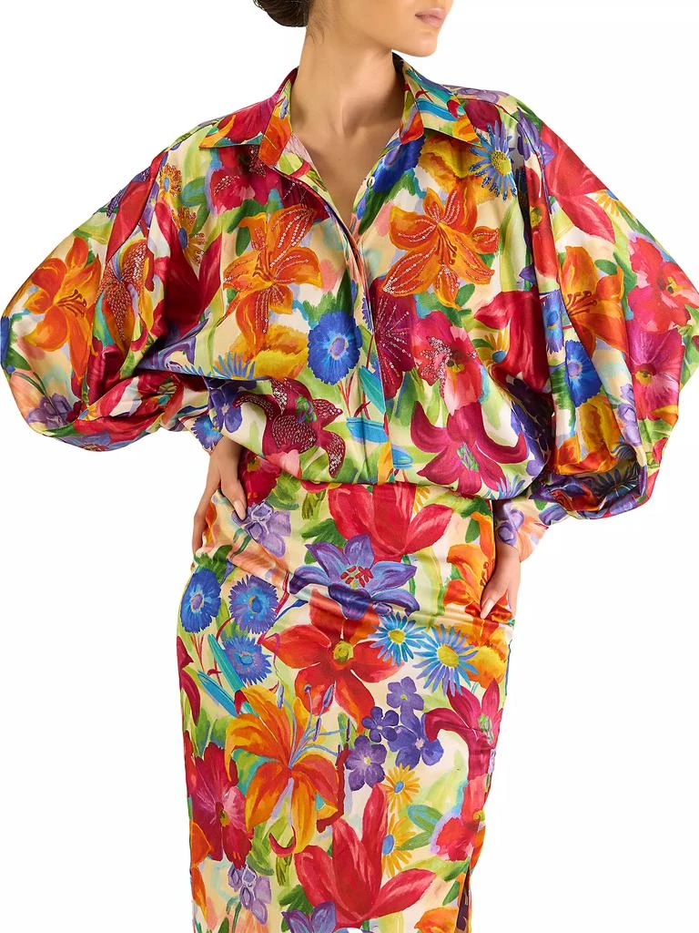 AFEW Rahul Mishra Floral Silk Oversized Shirt 2