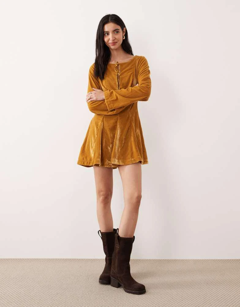 knee length dresses for ladies Free People Midnight Kiss Sequin Gold Mini Dress main image 1