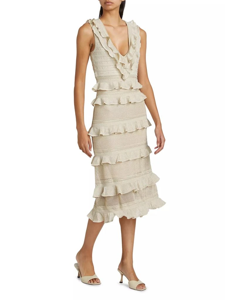 Zimmermann Crush Frilled V-Neck Midi-Dress 2