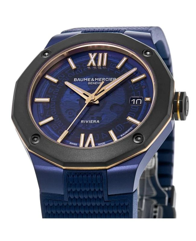 Baume & Mercier Baume & Mercier Riviera Automatic Blue Dial Blue Rubber Strap Men's Watch 10769 2
