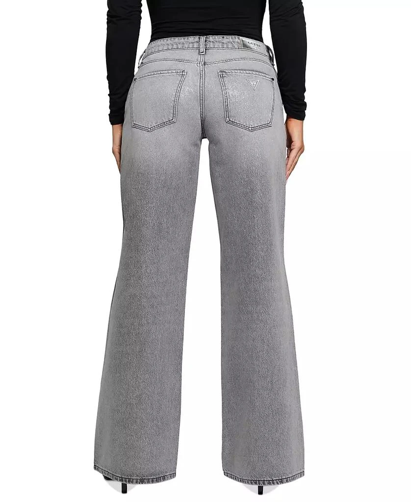GUESS Women's Mid-Rise Sexy Palazzo Shimmer Wide leg Jeans 5
