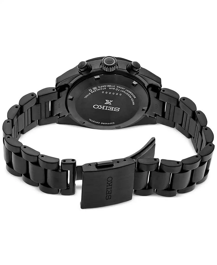 Seiko Men's Chronograph Solar Prospex Speedtimer Black Ion Plated Stainless Steel Bracelet Watch 39mm 3