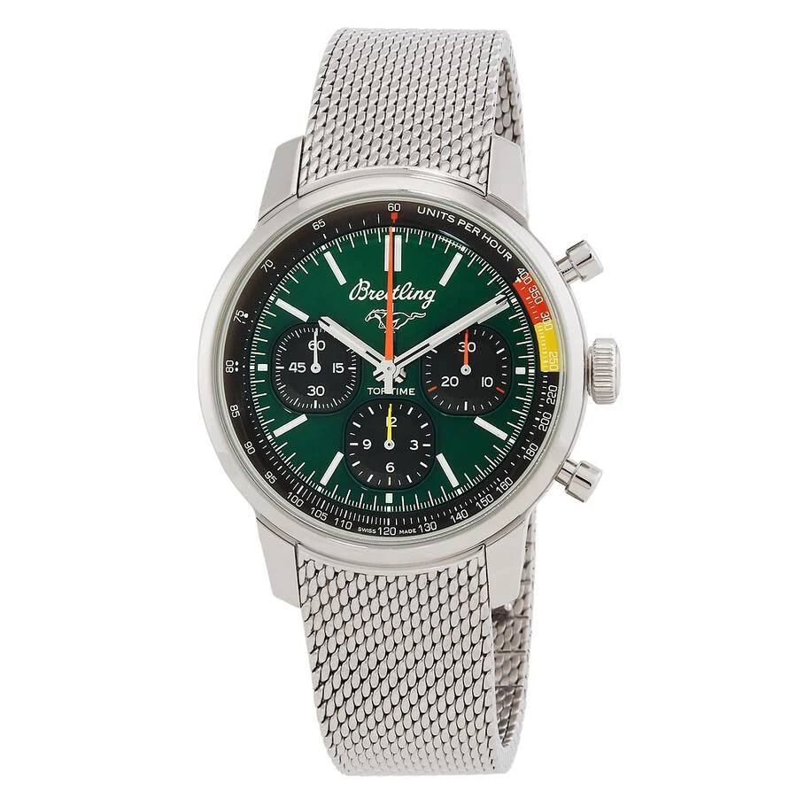 BREITLING Top Time B01 Ford Mustang Chronograph Automatic Chronometer Green Dial Unisex Watch AB01762A1L1A1