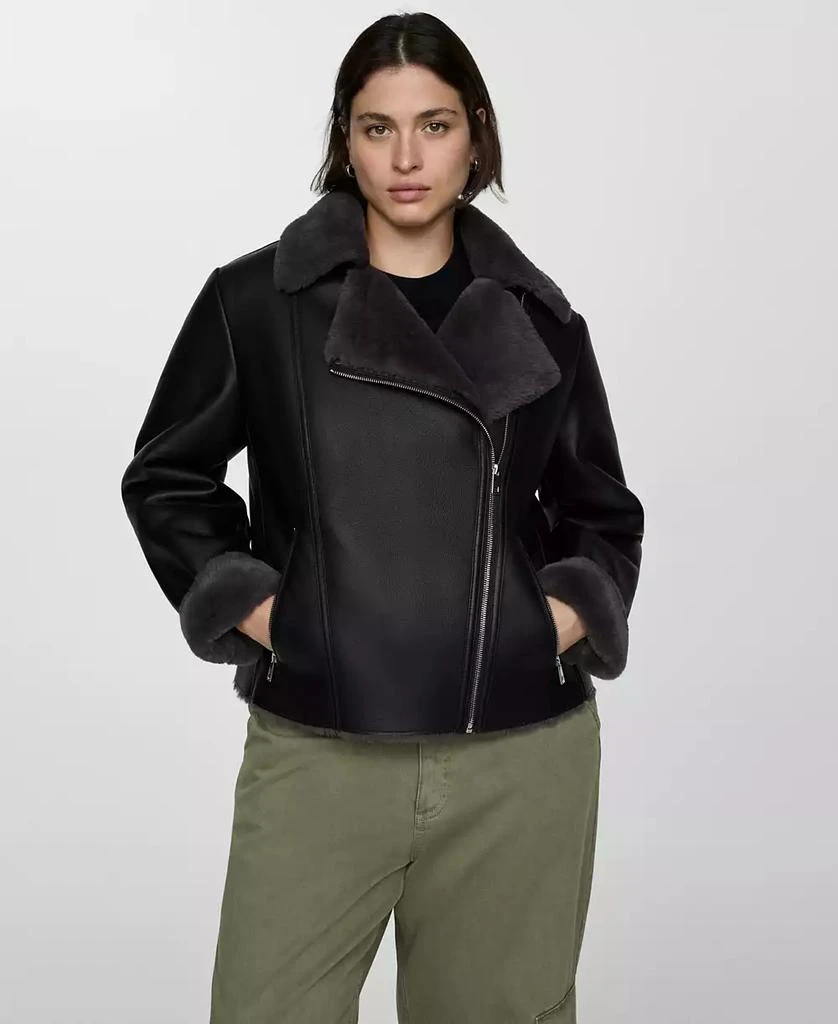Mango Women's Faux Shearling-Lined Jacket 3