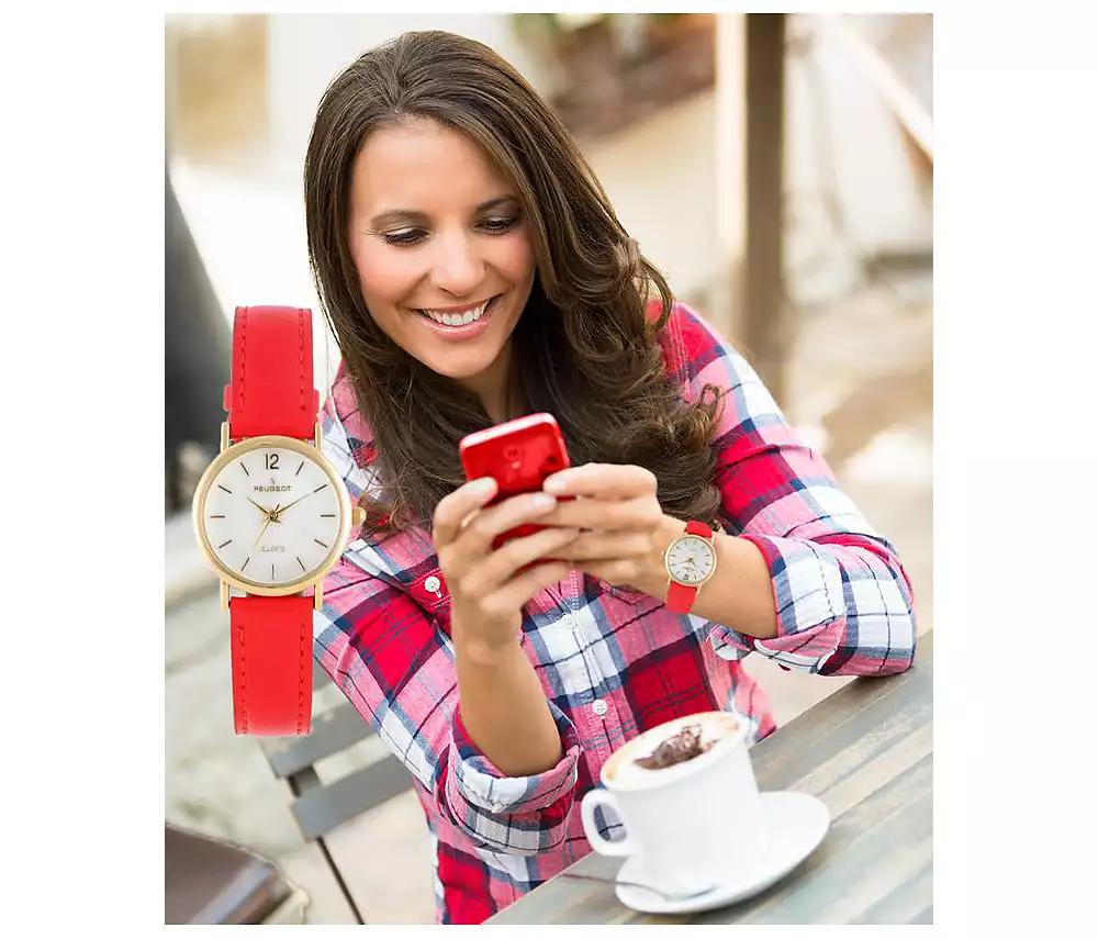 Peugeot Women's Classic 24mm Red Watch With Easy to Read Numerals