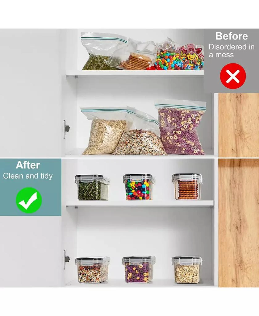 Sorbus 6 Pack (0.8L/27.05 Oz) Airtight Food Storage Containers with Locking Lids, Measuring Spoons 
Labels 7