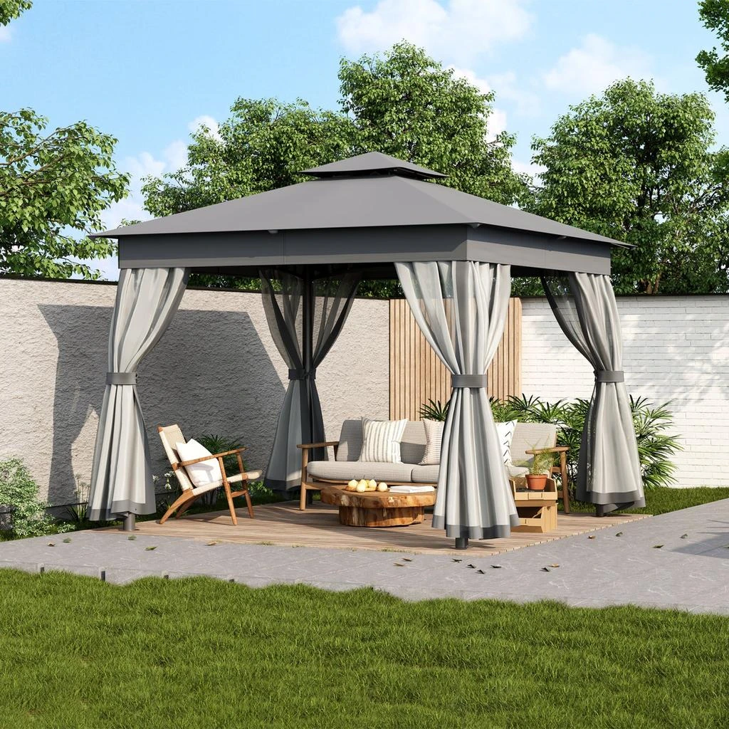 Streamdale Furniture Streamdale 10x10 Outdoor Gazebo Tent with Netting 1