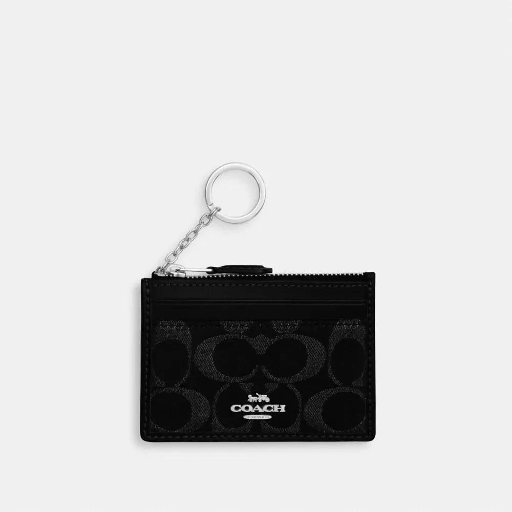 Coach Mini Skinny Id Case In Signature Denim