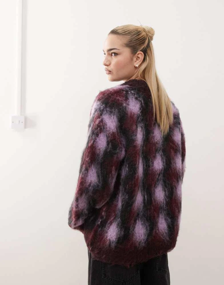 Obey Obey amoeba check cardigan in multi 3