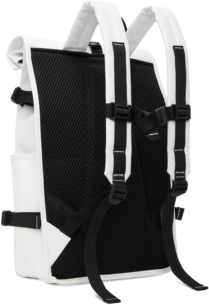 RAINS White Rolltop Contrast Large Backpack 3