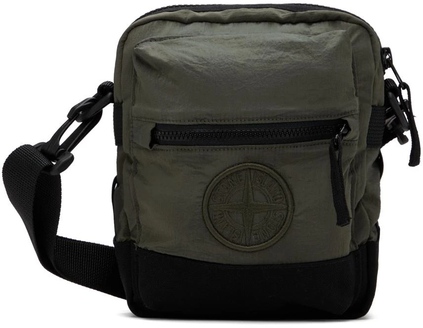 Stone Island Khaki Contrast Nylon Metal Co Shape Bag 1