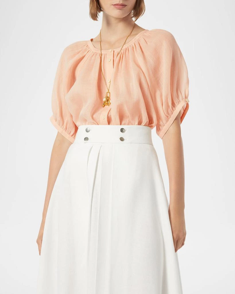 Loro Piana Gritt Ramie Voile Short-Sleeve Shirt 4