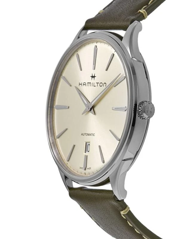 Hamilton Hamilton Jazzmaster Thinline Auto White Dial Leather Strap Men's Watch H38525811 3