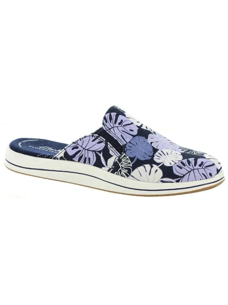 Clarks Breeze Shore Womens Embroidered Canvas Mules 8