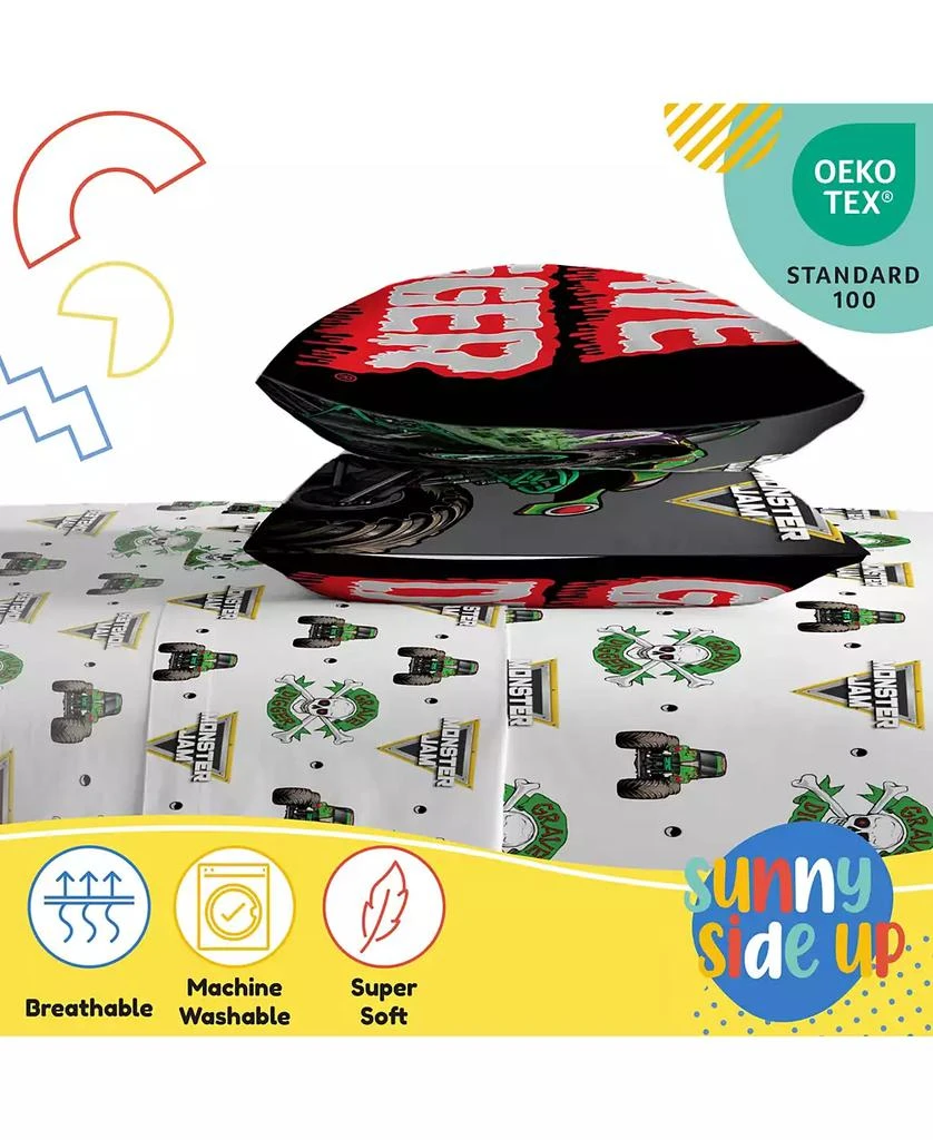 Sunny Side Up Monster Jam Grave Digger Microfiber 3 Piece Sheet Set 3