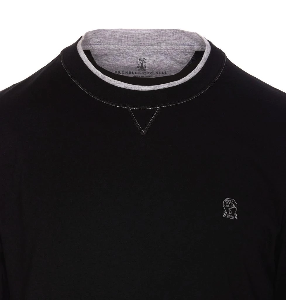 Brunello Cucinelli Brunello Cucinelli Logo Embroidered Layered T-Shirt 4
