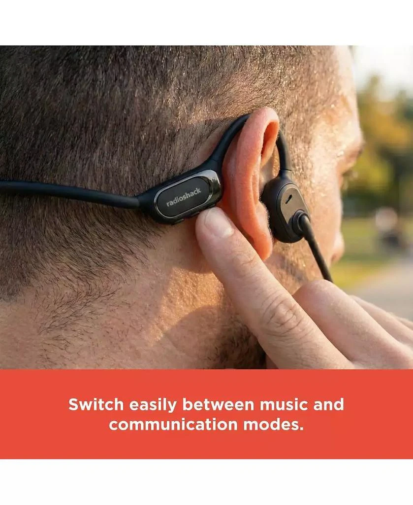 RadioShack Open-Ear Wireless Headphones (3304460) - Bone 
Air Conduction, IPX5 Water Resistant, 19 Hour Playtime 6