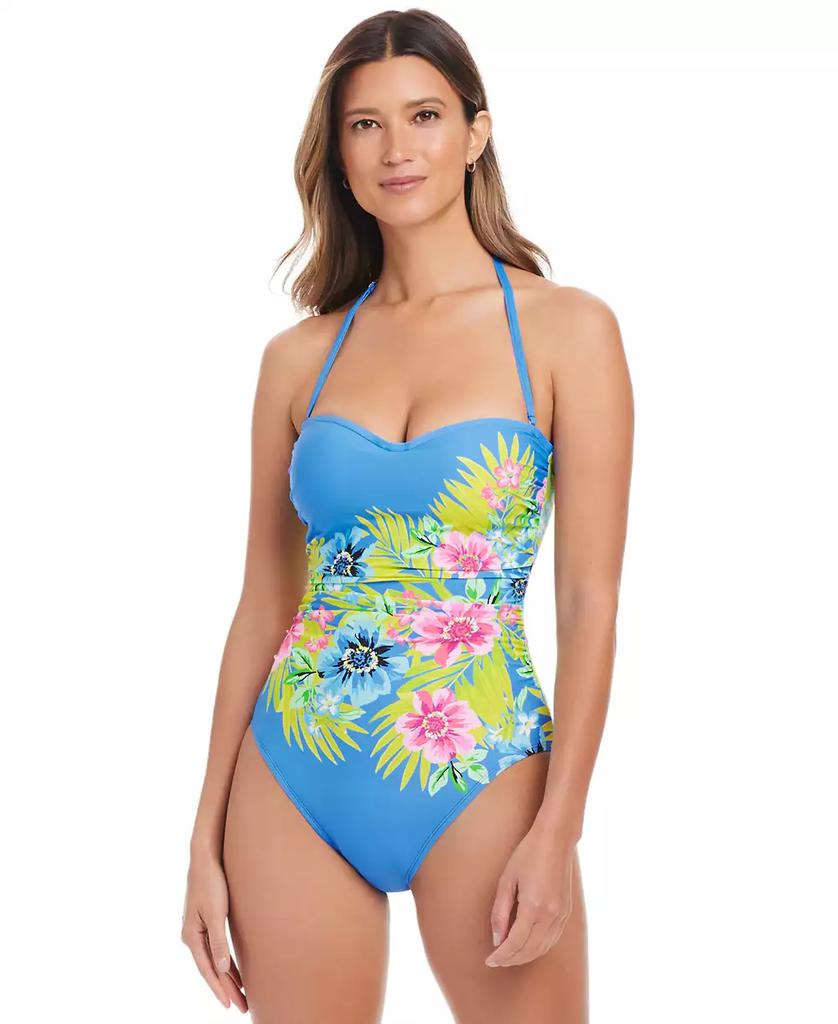 Bleu Rod Beattie Women's Let's Get Away Printed Shirred One-Piece Swimsuit