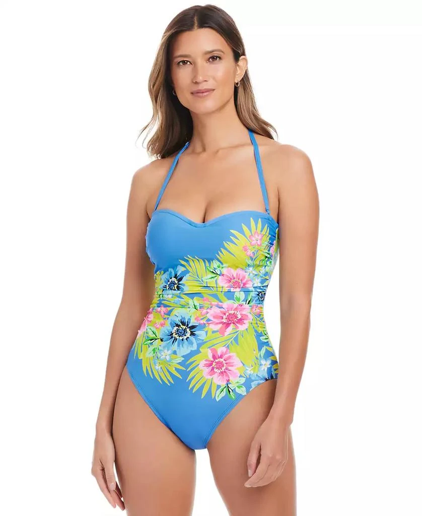 Bleu Rod Beattie Women's Let's Get Away Printed Shirred One-Piece Swimsuit 1