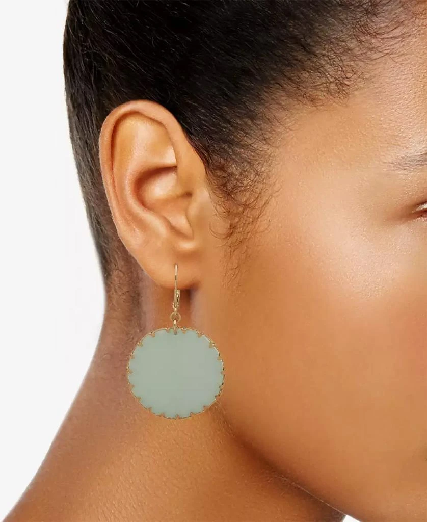 Lonna & Lilly Gold-Tone Stone Disc Drop Earrings 2