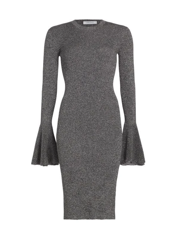 FRAME Godet Lurex Body-Con Dress 6