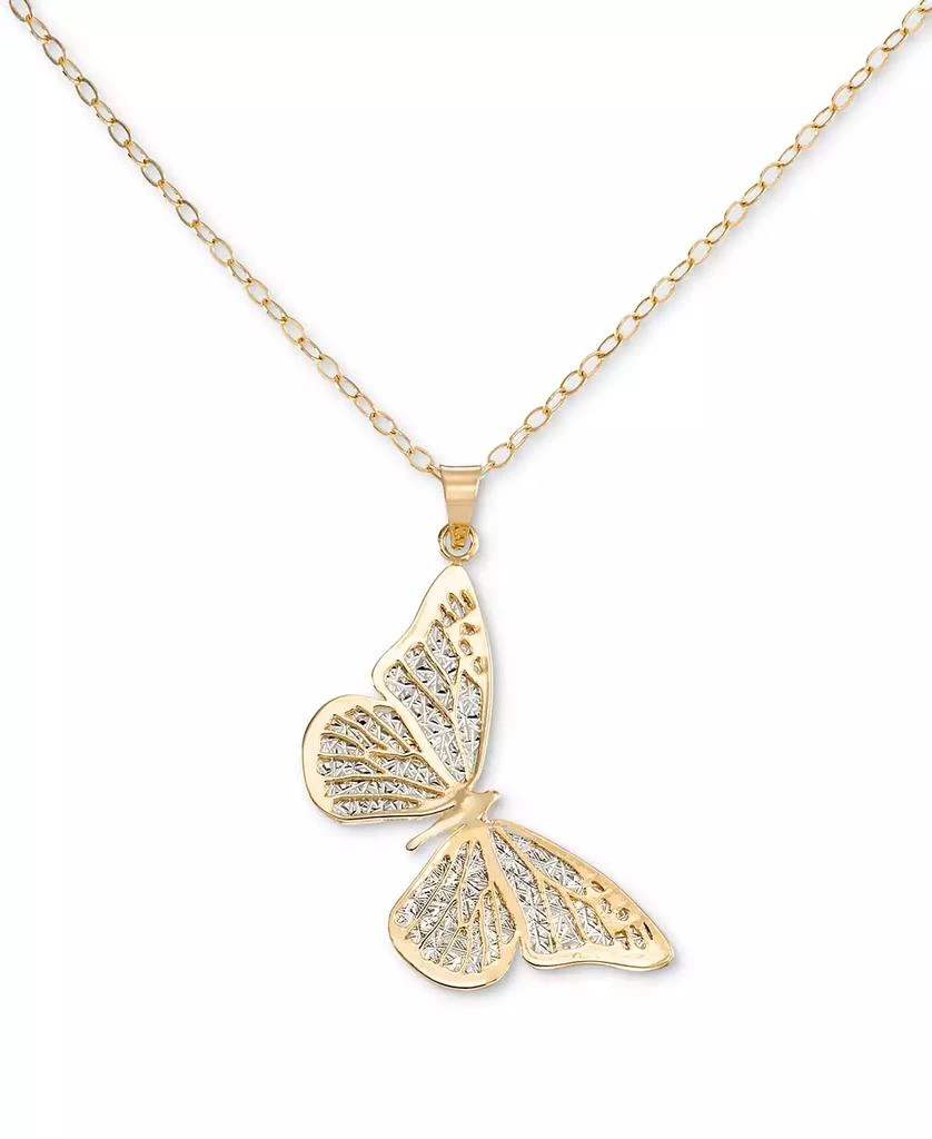 Macy
s Filigree Lace Butterfly 18" Pendant Necklace in 10k Gold