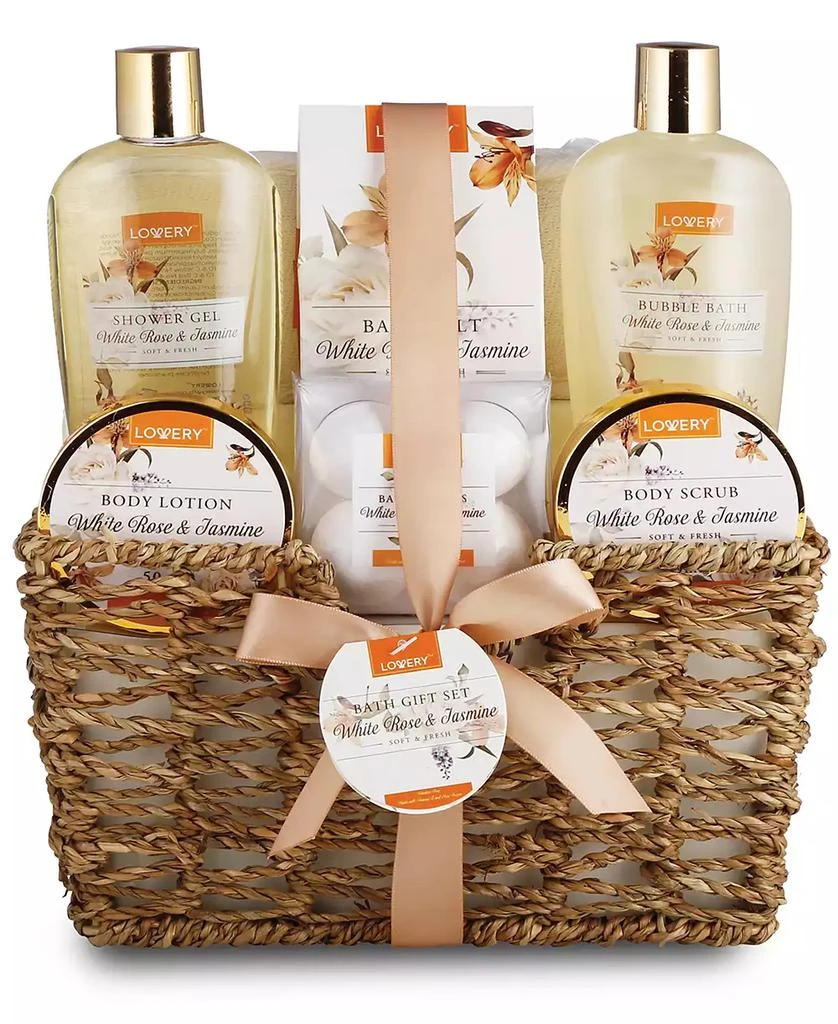 Lovery White Rose and Jasmine Bath and Body Home Spa Set, 11 Piece 1