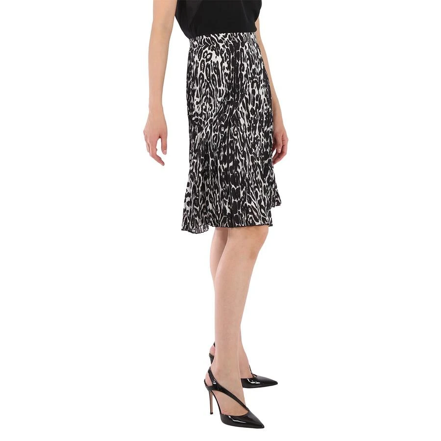 Burberry Monochrome Leopard Print Fluid Pleated Skirt 2