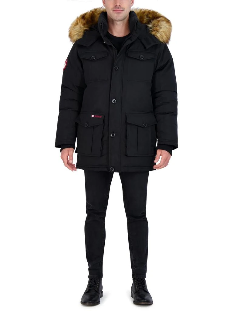 Canada Weather Gear Mens Faux Fur Heavyweight Parka Coat 1