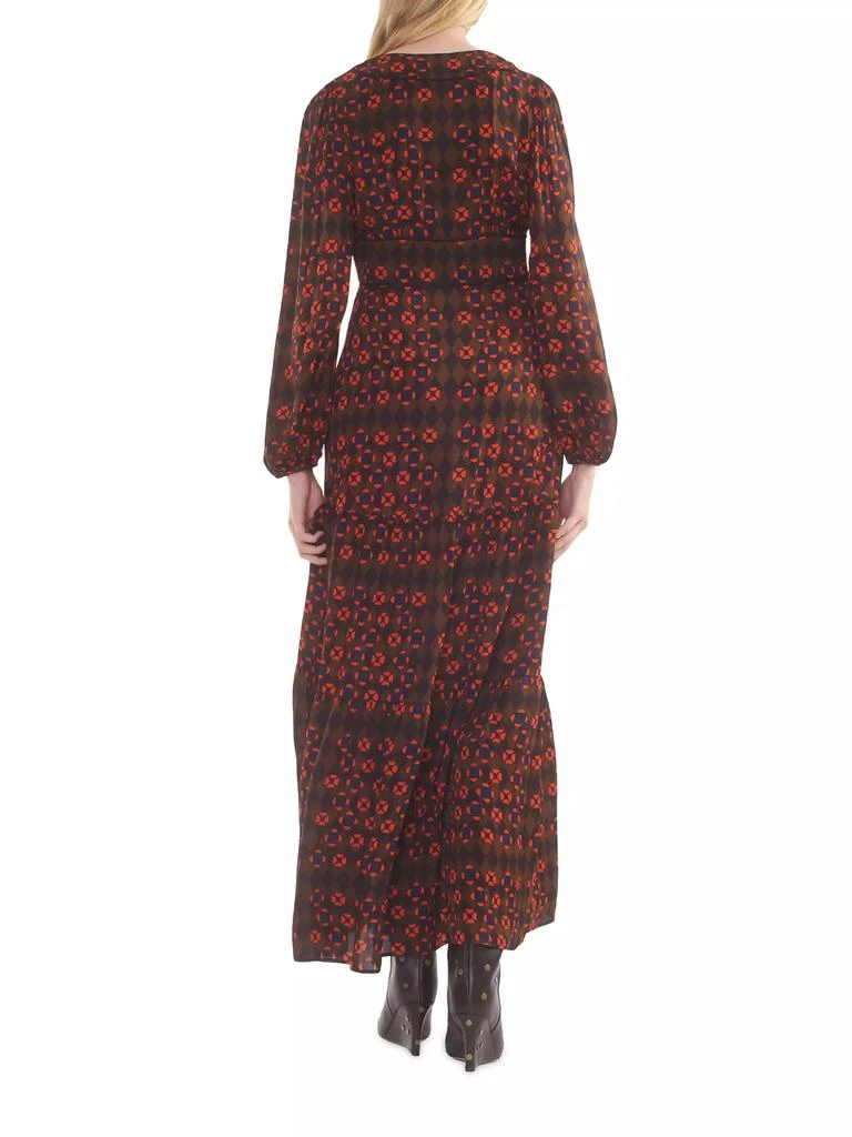 Cynthia Rowley Geometric Georgette Tiered Maxi Dress 4