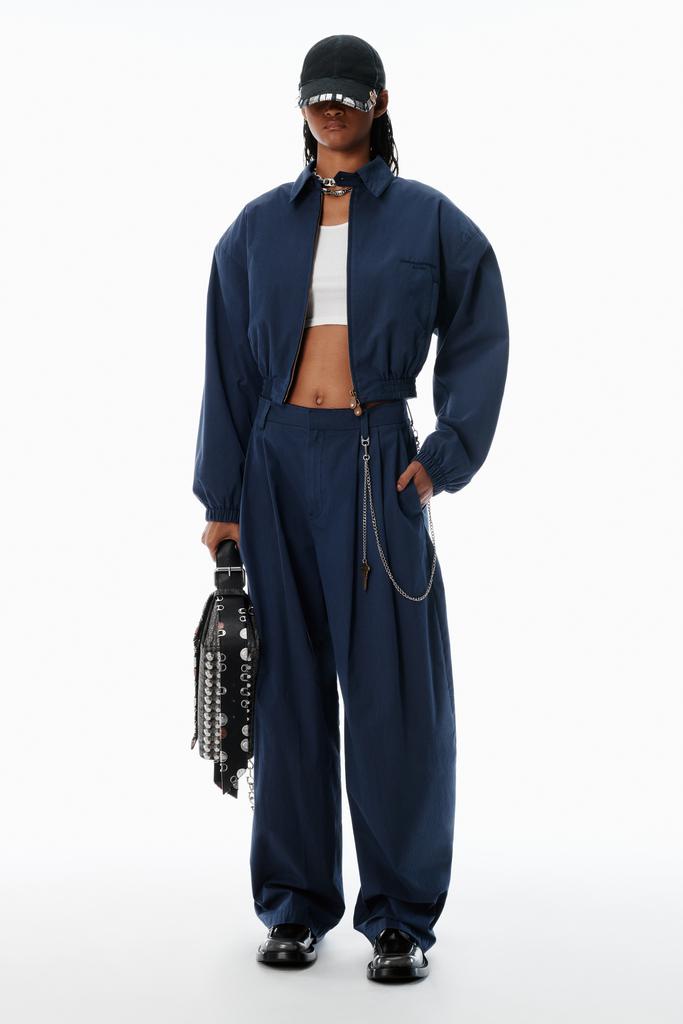 Alexander Wang Blue Cotton-Blend Balloon-Leg Pants