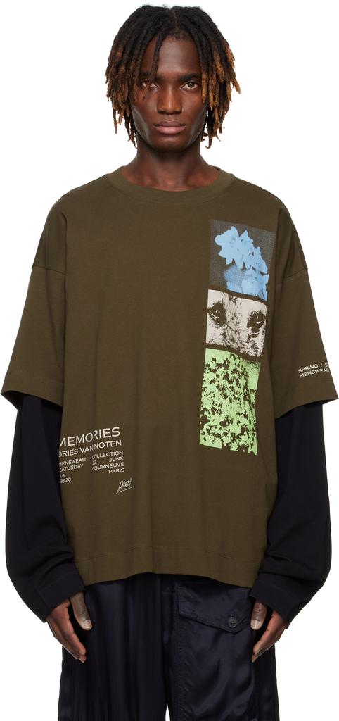 正規 DRIES VAN NOTEN Sheer Draped T-shirt Gray Sheer Draped T-shirt – On Sale Now with Up to 32% Off