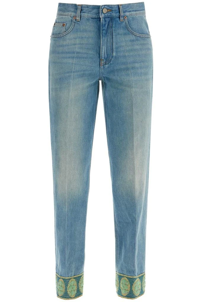 Valentino Valentino Logo-Patch Straight Leg Jeans 1