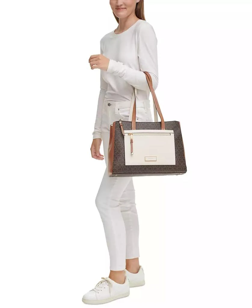 Calvin Klein Hadley Signature Colorblocked Triple Compartment Tote 7