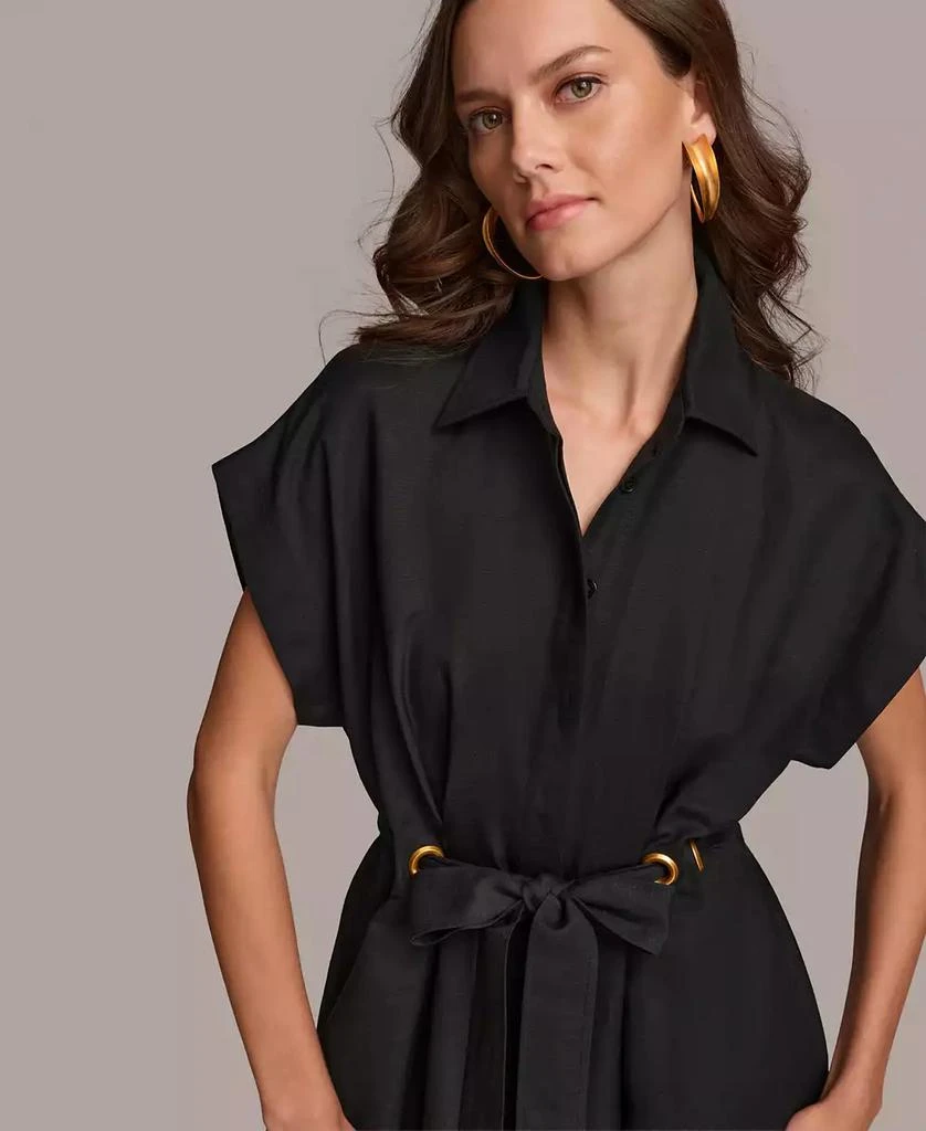 Donna Karan Women's Grommet-Trim Belted Dress 4